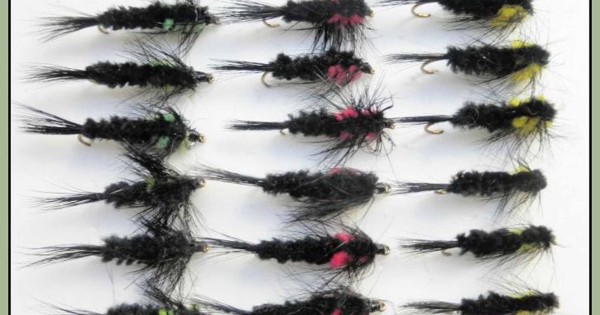 8 Mosche Montana Per Trota – Testa D’oro, Verde, Ami 10/12 – Ninfe Miste UK